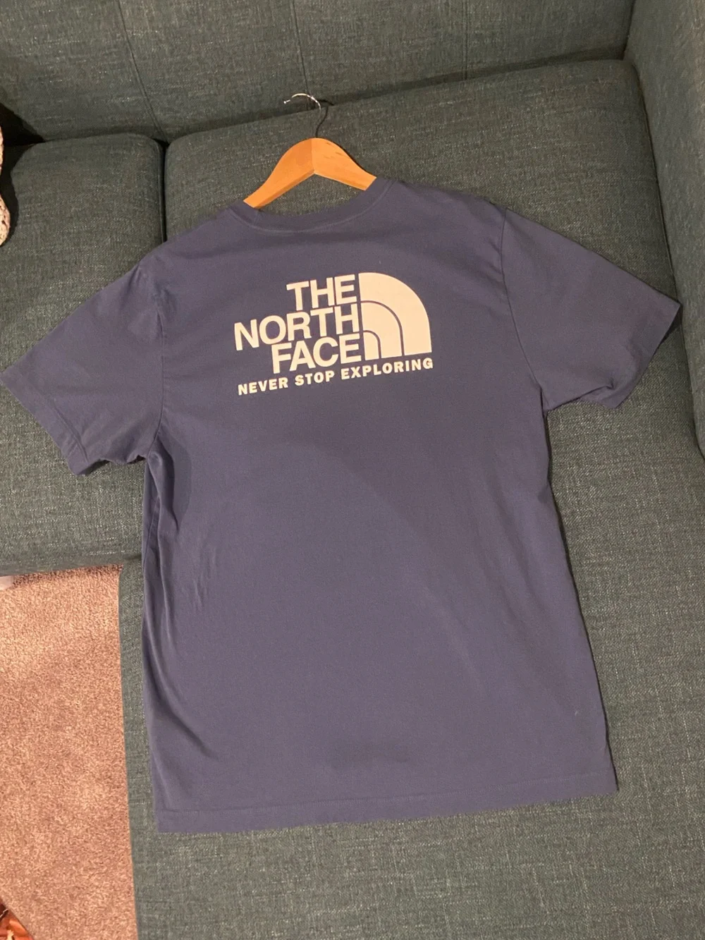 The North Face Men's Short Sleeve Logo Tee in Navy Blue